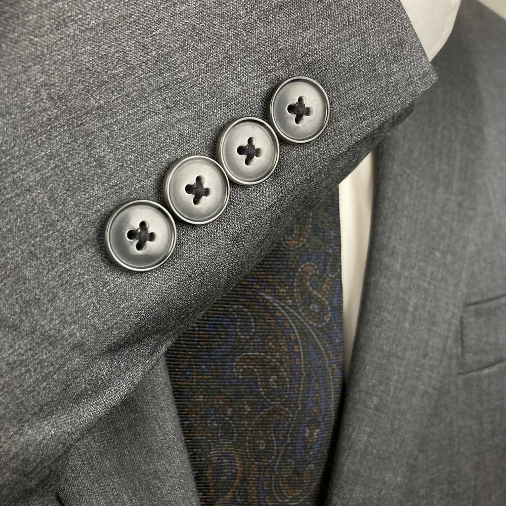 Calvin Klein Men Suit Jacket Blazer 42R 100%Wool Gray‎ E081149